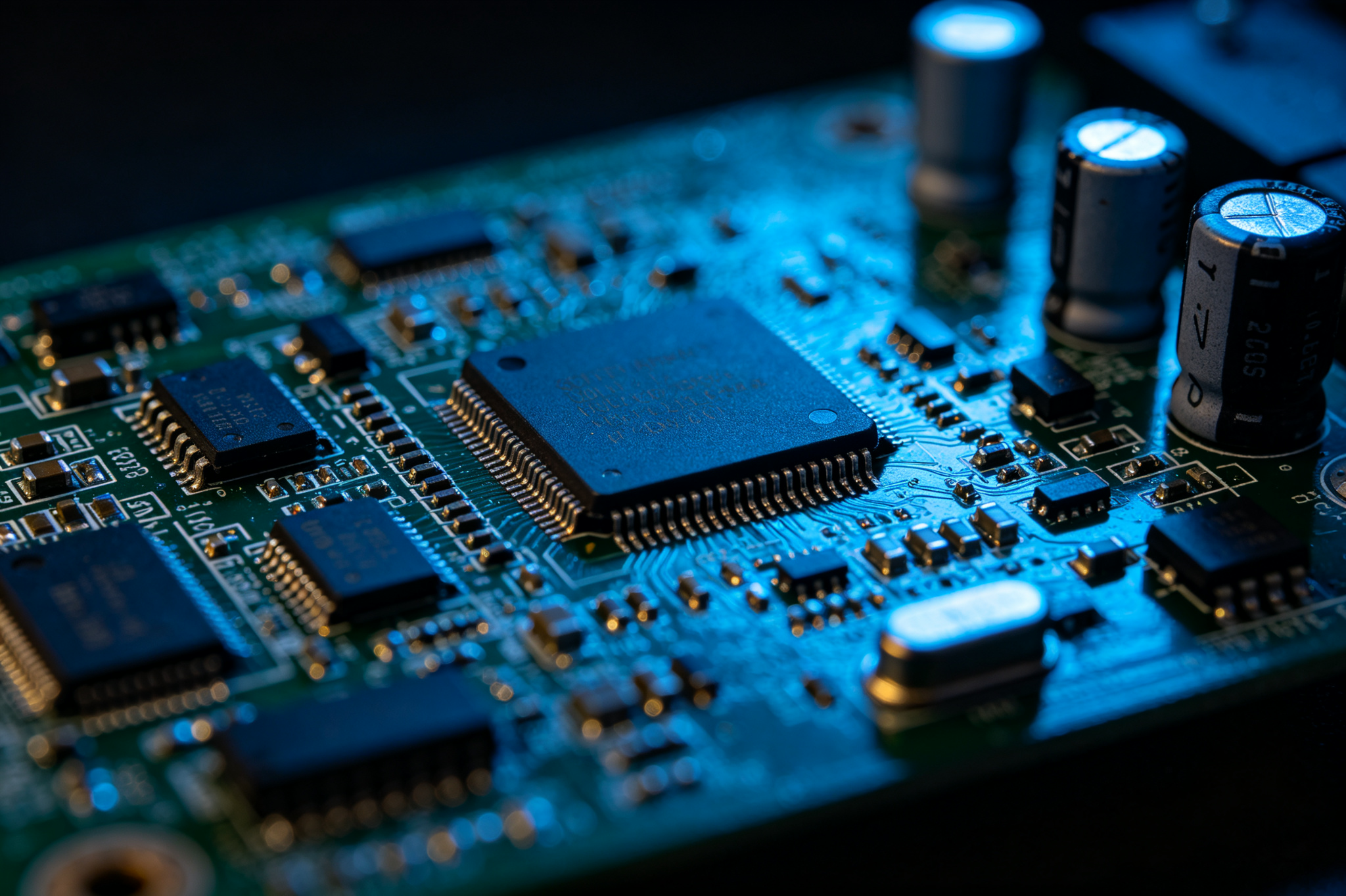 Electronic components on PCB